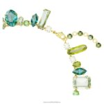 náhrdelník gema zmiešané strihy, zelené, pozlátené B8ZNT112 Swarovski šperky - Image 3