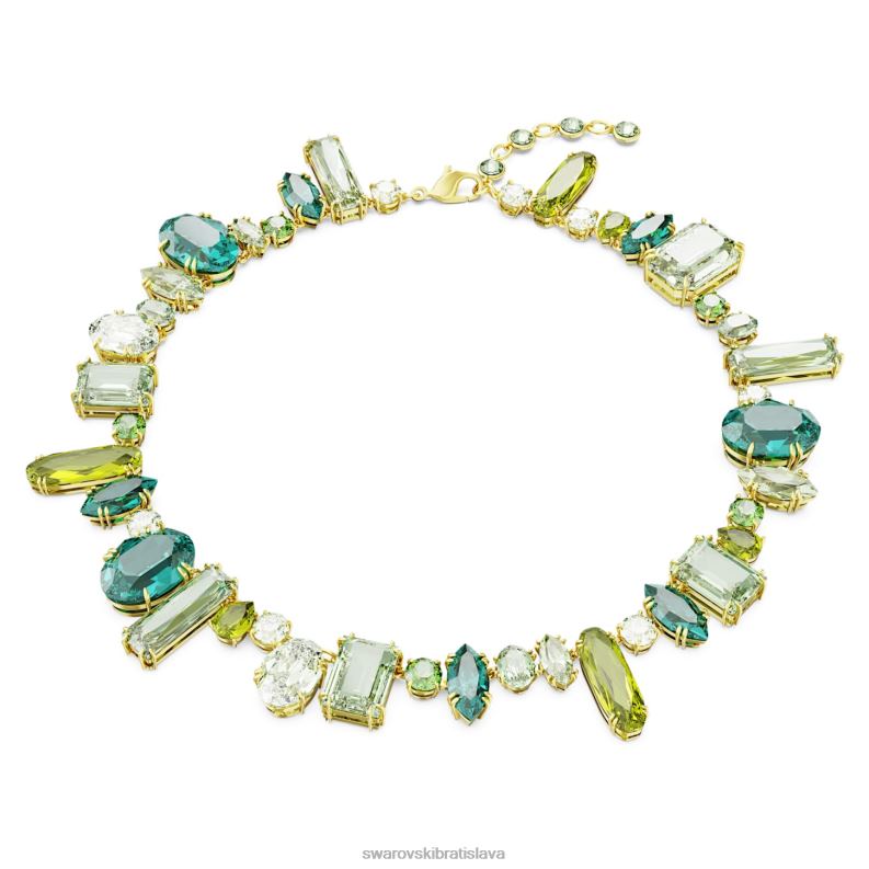 nahrdelnik_gema_zmiesane_strihy_zelene_pozlatene_b8znt112_swarovski_sperky.jpg náhrdelník gema zmiešané strihy, zelené, pozlátené B8ZNT112 Swarovski šperky - Image 1