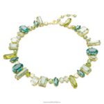 náhrdelník gema zmiešané strihy, zelené, pozlátené B8ZNT133 Swarovski šperky