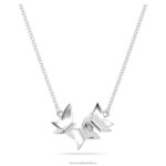 náhrdelník lilia motýľ, modrá, rhodiovaná B8ZNT16 Swarovski šperky - Image 3