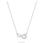 náhrdelník nekonečna infinity, biele, rhodiované B8ZNT75 Swarovski šperky