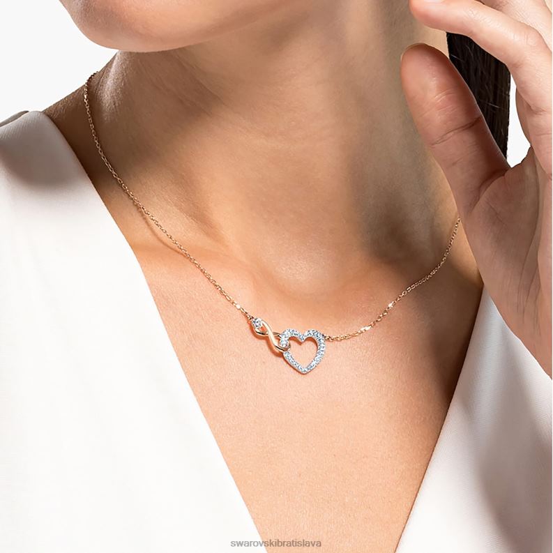 náhrdelník nekonečna nekonečno a srdce, biela, povrchová úprava zmiešaný kov B8ZNT65 Swarovski šperky - Image 2