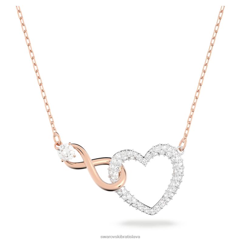 náhrdelník nekonečna nekonečno a srdce, biela, povrchová úprava zmiešaný kov B8ZNT65 Swarovski šperky - Image 1