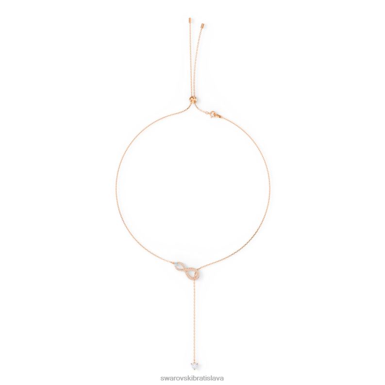 náhrdelník nekonečno y nekonečno, biela, pozlátená ružovým zlatom B8ZNT70 Swarovski šperky - Image 3