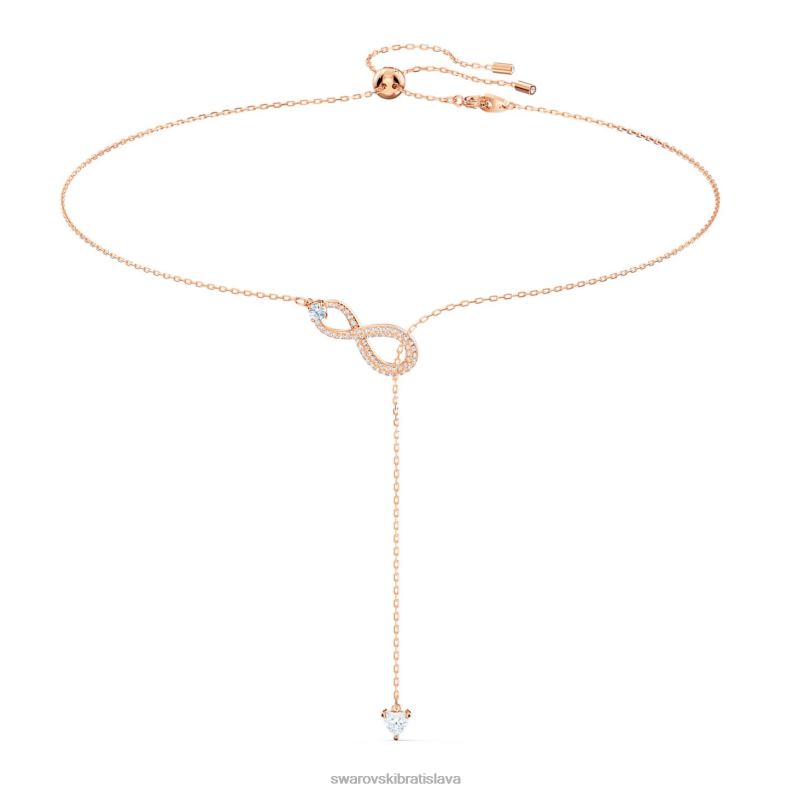 náhrdelník nekonečno y nekonečno, biela, pozlátená ružovým zlatom B8ZNT70 Swarovski šperky - Image 1
