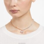 náhrdelník stella hviezda, biela, pozlátená ružovým zlatom B8ZNT263 Swarovski šperky - Image 2