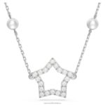 náhrdelník stella hviezda, biela, rhodiovaná B8ZNT98 Swarovski šperky