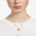 náhrdelník stella zmiešané strihy, hviezdicové, biele, pozlátené ružovým zlatom B8ZNT118 Swarovski šperky - Image 2