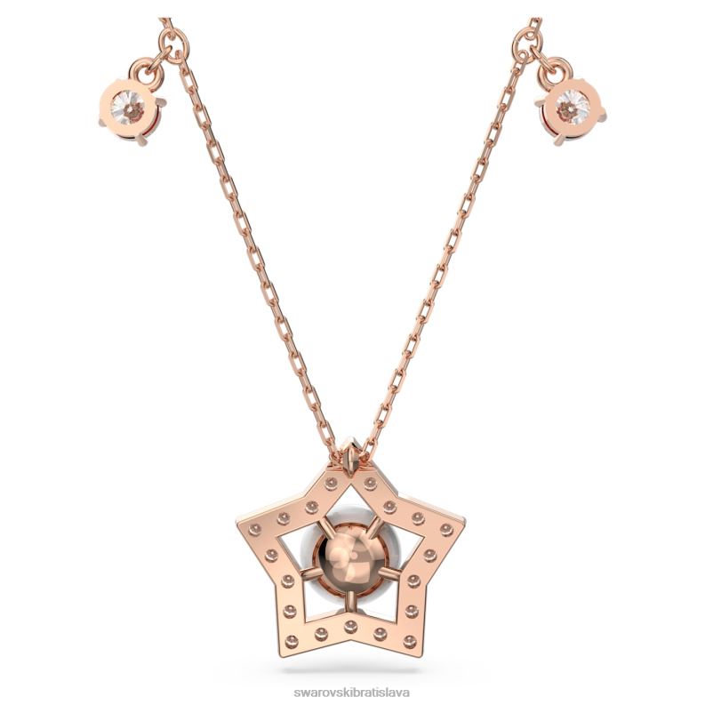 náhrdelník stella zmiešané strihy, hviezdicové, biele, pozlátené ružovým zlatom B8ZNT118 Swarovski šperky - Image 4
