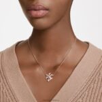 náhrdelník volta mašľa, biela, pozlátená ružovým zlatom B8ZNT222 Swarovski šperky - Image 2