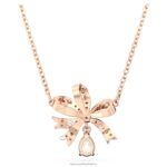 náhrdelník volta mašľa, biela, pozlátená ružovým zlatom B8ZNT222 Swarovski šperky - Image 4