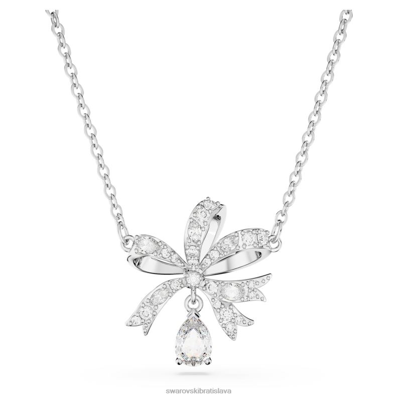 nahrdelnik_volta_maslicka_biela_rhodiovana_b8znt258_swarovski_sperky.jpg náhrdelník volta mašlička, biela, rhodiovaná B8ZNT258 Swarovski šperky - Image 1