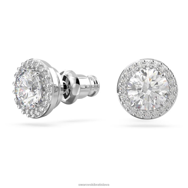 napichovacie náušnice constella kruhový rez, dlažba, biela, rhodiovaná B8ZNT658 Swarovski šperky - Image 3