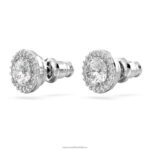 napichovacie náušnice constella kruhový rez, dlažba, biela, rhodiovaná B8ZNT658 Swarovski šperky - Image 4