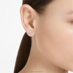 napichovacie náušnice constella okrúhly výbrus, dlažba, biela, pozlátená ružovým zlatom B8ZNT670 Swarovski šperky - Image 2