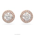 napichovacie náušnice constella okrúhly výbrus, dlažba, biela, pozlátená ružovým zlatom B8ZNT670 Swarovski šperky