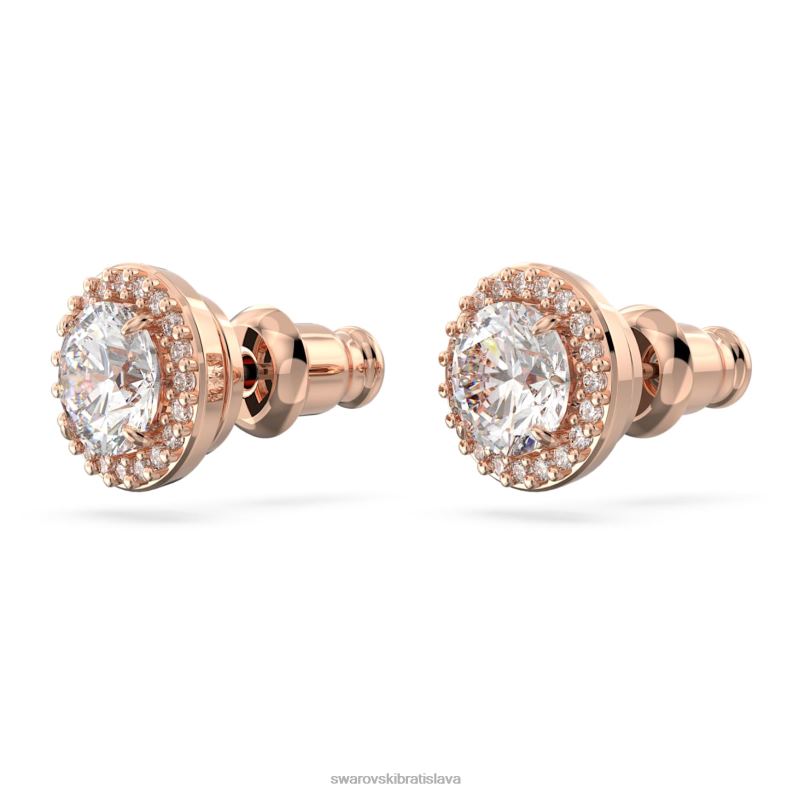 napichovacie náušnice constella okrúhly výbrus, dlažba, biela, pozlátená ružovým zlatom B8ZNT670 Swarovski šperky - Image 4