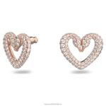 napichovacie náušnice dlažba, srdce, biela, pozlátené ružovým zlatom B8ZNT717 Swarovski šperky - Image 3