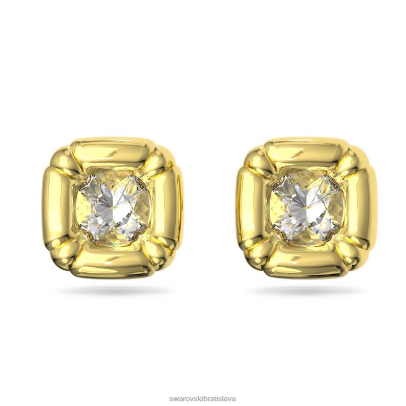 napichovacie_nausnice_dulcis_vankusovy_strih_zlaty_ton_pozlateny_b8znt738_swarovski_sperky.jpg napichovacie náušnice dulcis vankúšový strih, zlatý tón, pozlátený B8ZNT738 Swarovski šperky - Image 1