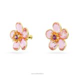 napichovacie náušnice florere kvet, ružový, pozlátený B8ZNT655 Swarovski šperky - Image 4
