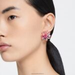 napichovacie náušnice florere kvet, ružový, pozlátený B8ZNT751 Swarovski šperky - Image 2