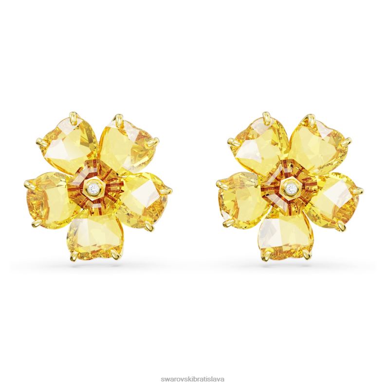 napichovacie_nausnice_florere_kvet_zlty_pozlateny_b8znt712_swarovski_sperky.jpg napichovacie náušnice florere kvet, žltý, pozlátený B8ZNT712 Swarovski šperky - Image 1