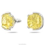 napichovacie náušnice harmonia vankúšový strih, žltý, rhodiovaný B8ZNT708 Swarovski šperky - Image 3