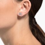 napichovacie náušnice kreativity biele, pozlátené ružovým zlatom B8ZNT665 Swarovski šperky - Image 2