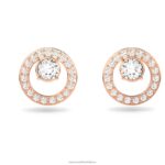 napichovacie náušnice kreativity biele, pozlátené ružovým zlatom B8ZNT665 Swarovski šperky