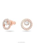 napichovacie náušnice kreativity biele, pozlátené ružovým zlatom B8ZNT665 Swarovski šperky - Image 3