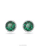 napichovacie náušnice okrúhleho strihu májová, zelená, rhodiovaná B8ZNT660 Swarovski šperky