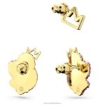 napichovacie náušnice s labuťou labuť, ružová, pozlátená B8ZNT395 Swarovski šperky - Image 5