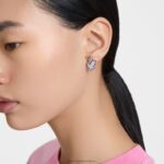 napichovacie náušnice s labuťou labuť, ružová, pozlátená B8ZNT395 Swarovski šperky - Image 6