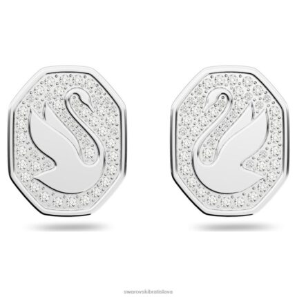 napichovacie náušnice signum labuť, biela, rhodiovaná B8ZNT742 Swarovski šperky