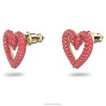 napichovacie náušnice srdce, červené, pozlátené B8ZNT699 Swarovski šperky - Image 3