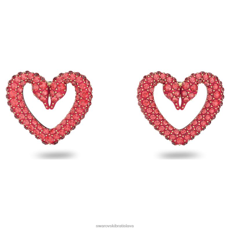 napichovacie_nausnice_srdce_cervene_pozlatene_b8znt699_swarovski_sperky.jpg napichovacie náušnice srdce, červené, pozlátené B8ZNT699 Swarovski šperky - Image 1