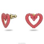 napichovacie náušnice srdce, červené, pozlátené B8ZNT744 Swarovski šperky - Image 4