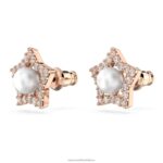 napichovacie náušnice stella okrúhly výbrus, hviezdicový, biely, pozlátený ružovým zlatom B8ZNT716 Swarovski šperky - Image 4