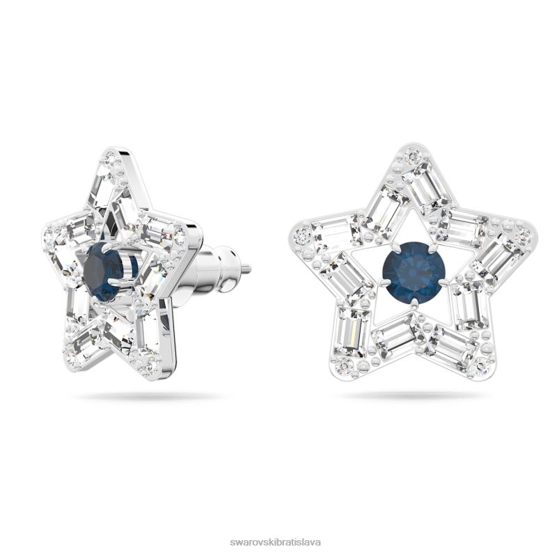 napichovacie náušnice stella zmiešané strihy, hviezdicové, modré, rhodiované B8ZNT703 Swarovski šperky - Image 3