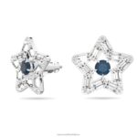 napichovacie náušnice stella zmiešané strihy, hviezdicové, modré, rhodiované B8ZNT741 Swarovski šperky - Image 3