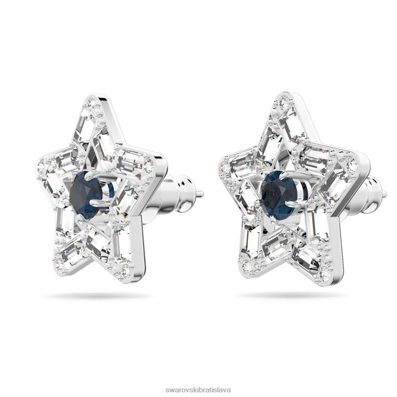 napichovacie náušnice stella zmiešané strihy, hviezdicové, modré, rhodiované B8ZNT741 Swarovski šperky - Image 4