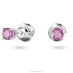 napichovacie náušnice stilla okrúhly výbrus, fialová, rhodiovaná B8ZNT704 Swarovski šperky - Image 3