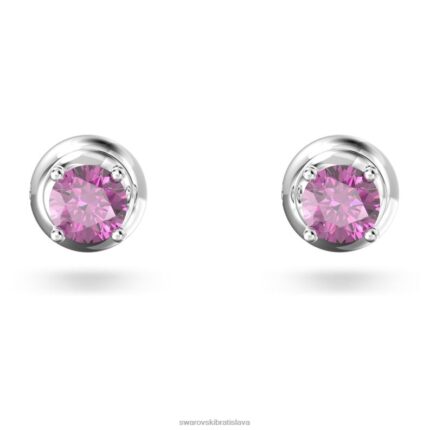 napichovacie náušnice stilla okrúhly výbrus, fialová, rhodiovaná B8ZNT704 Swarovski šperky