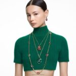 napichovacie náušnice stilla srdce, červené, pozlátené B8ZNT673 Swarovski šperky - Image 6
