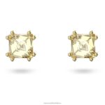 napichovacie náušnice stilla štvorcový výbrus, žltá, pozlátený B8ZNT681 Swarovski šperky