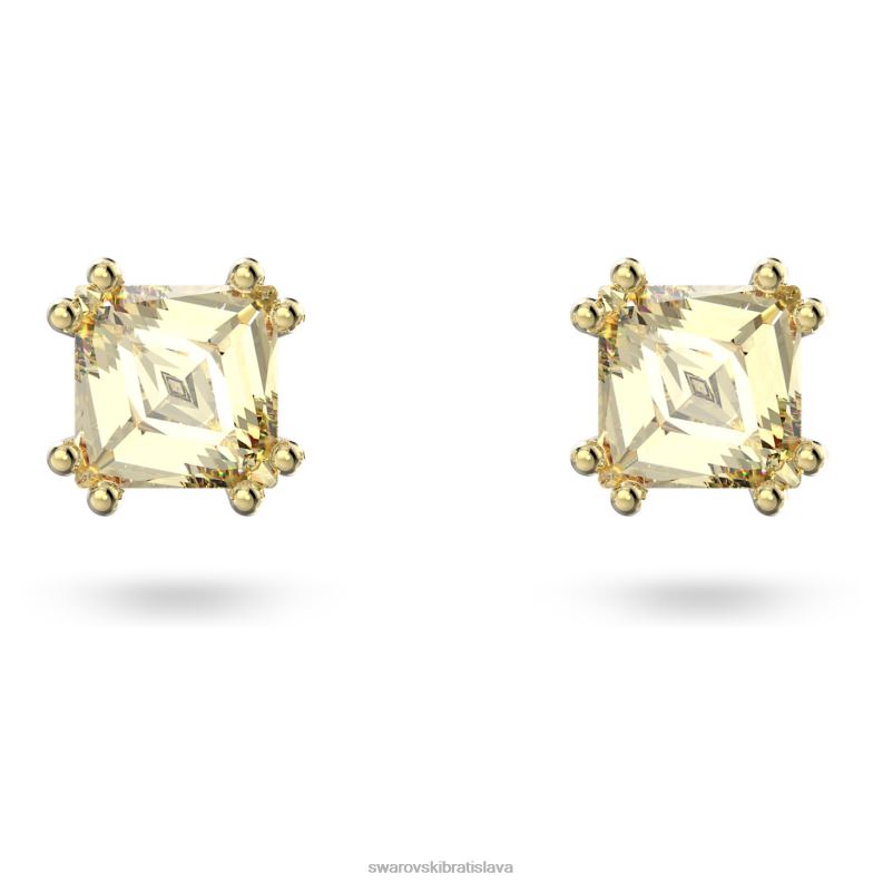 napichovacie náušnice stilla štvorcový výbrus, žltá, pozlátený B8ZNT681 Swarovski šperky - Image 1