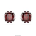 napichovacie náušnice štvorcového strihu január, červená, rhodiovaná B8ZNT734 Swarovski šperky