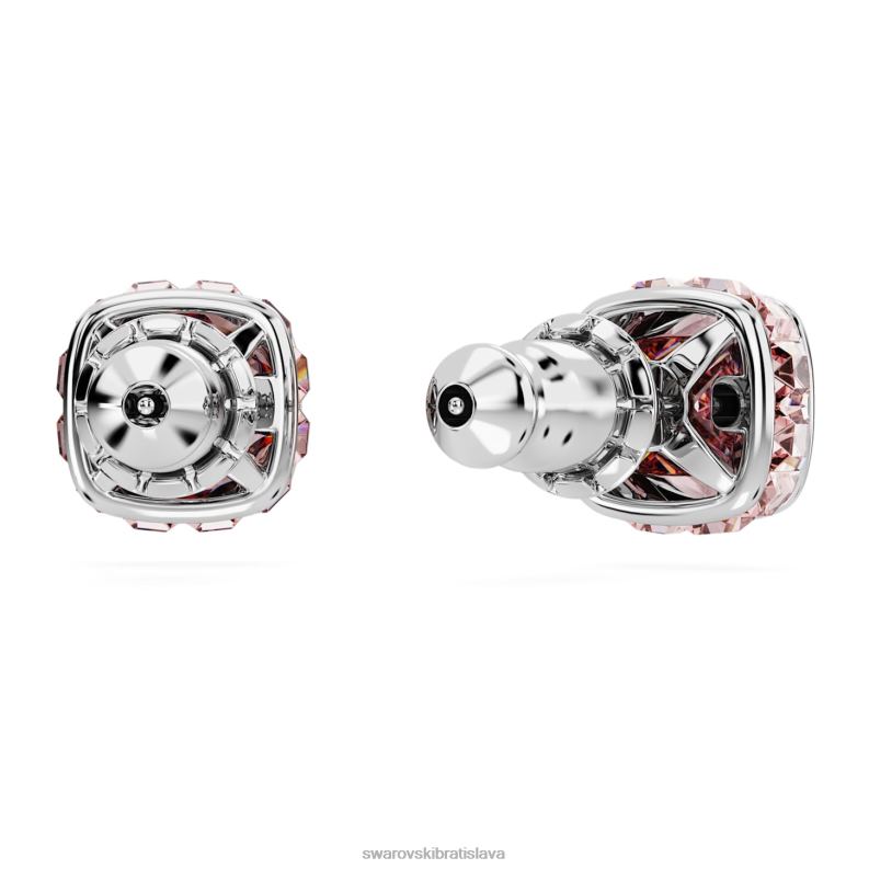 napichovacie náušnice štvorcového strihu júnové, ružové, rhodiované B8ZNT733 Swarovski šperky - Image 5