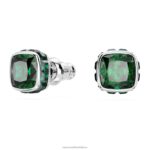 napichovacie náušnice štvorcového strihu májová, zelená, rhodiovaná B8ZNT731 Swarovski šperky - Image 3