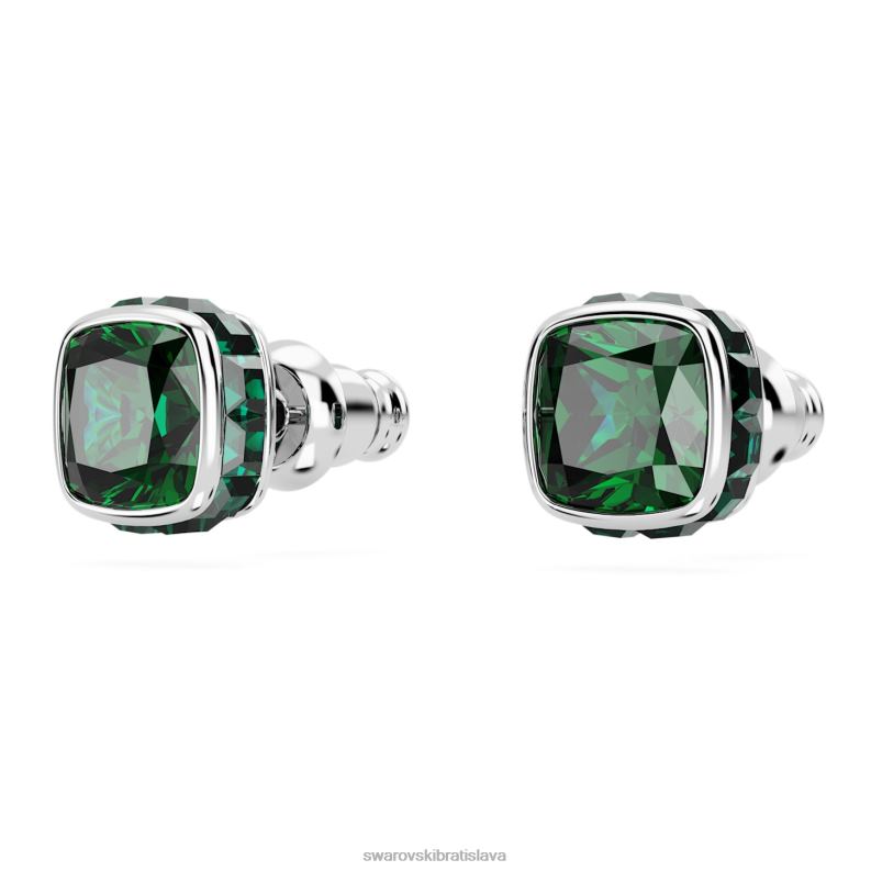 napichovacie náušnice štvorcového strihu májová, zelená, rhodiovaná B8ZNT731 Swarovski šperky - Image 4